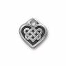 Подвеска "Small celtic heart", покрытие-античное серебро 999 пробы